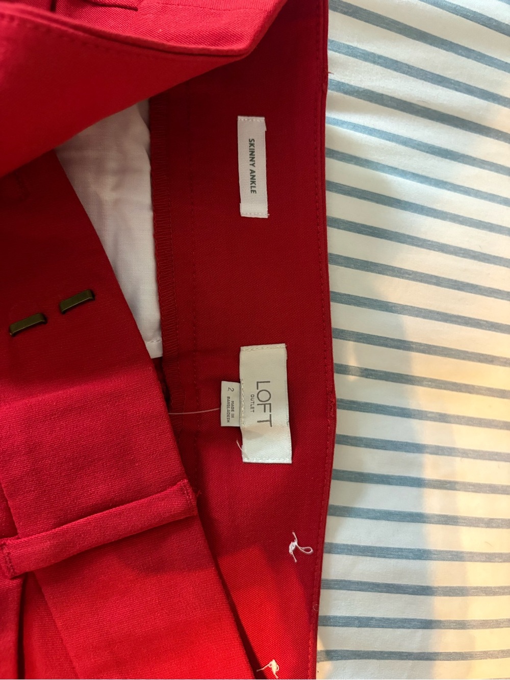 LOFT Women's Dress Pants Trio - Red, Gray Plaid, Light Gray - Picture 5 of 7